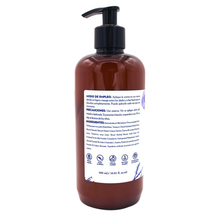 Crema humectante, para manos