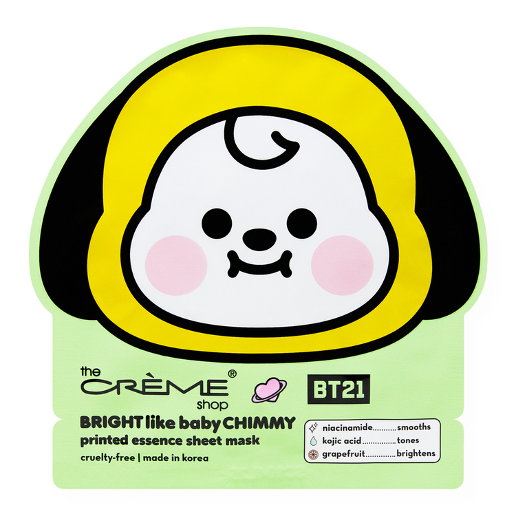 Bt21 Bright Like Baby Chimmy Printed Essence Mascarilla apariencia rejuvenecida