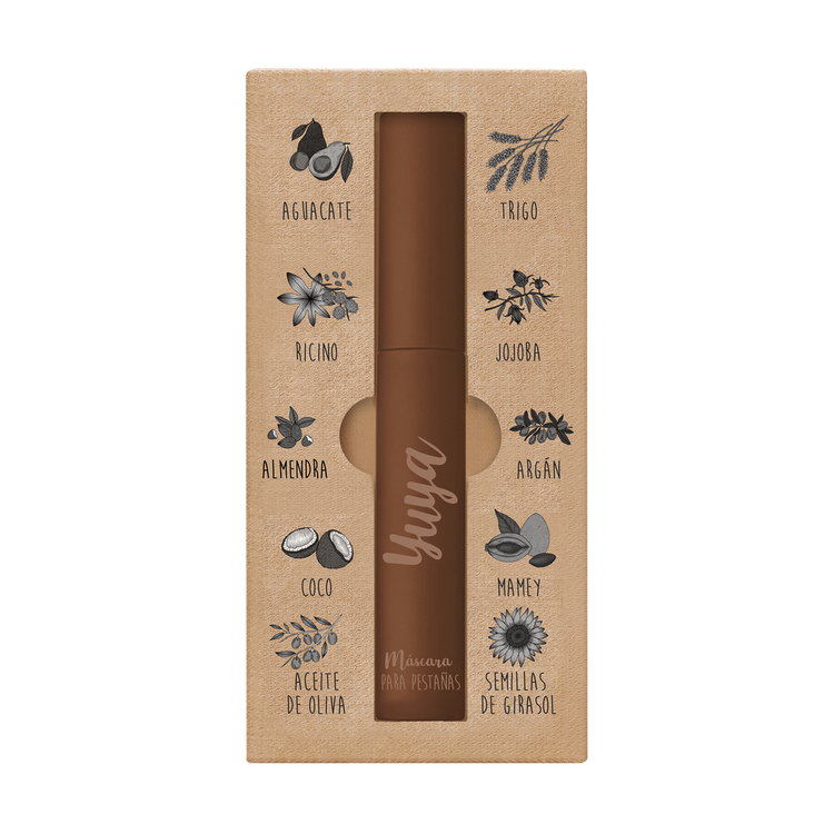 Máscara de pestañas, con 10 aceites escenciales