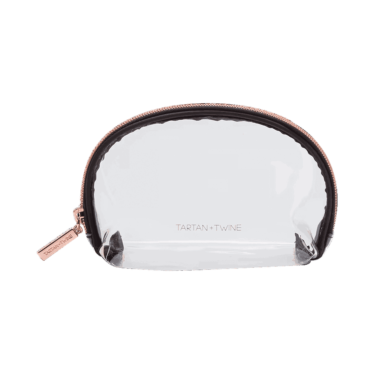 Tartan and twine - Neceser de viaje transparente con negro