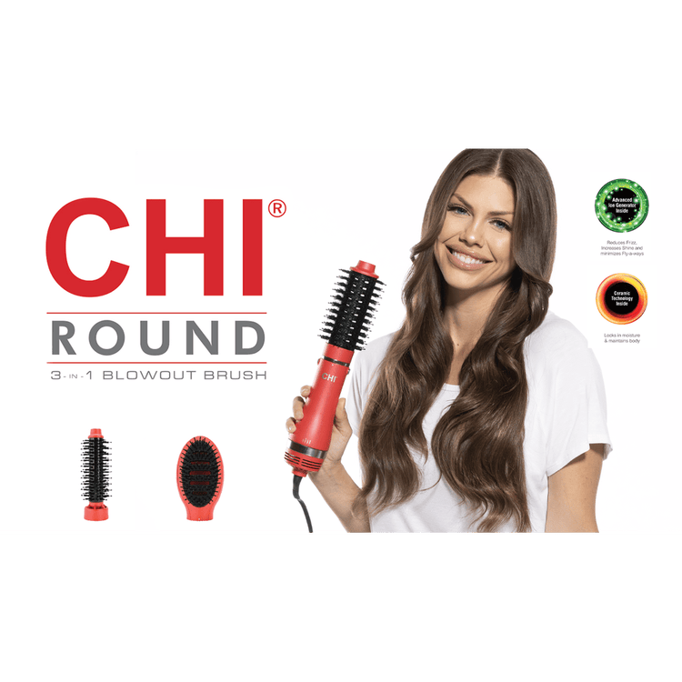 Round 3-In-1 Blowout Brush Dryer Cepillo térmico voluminiza tu cabello