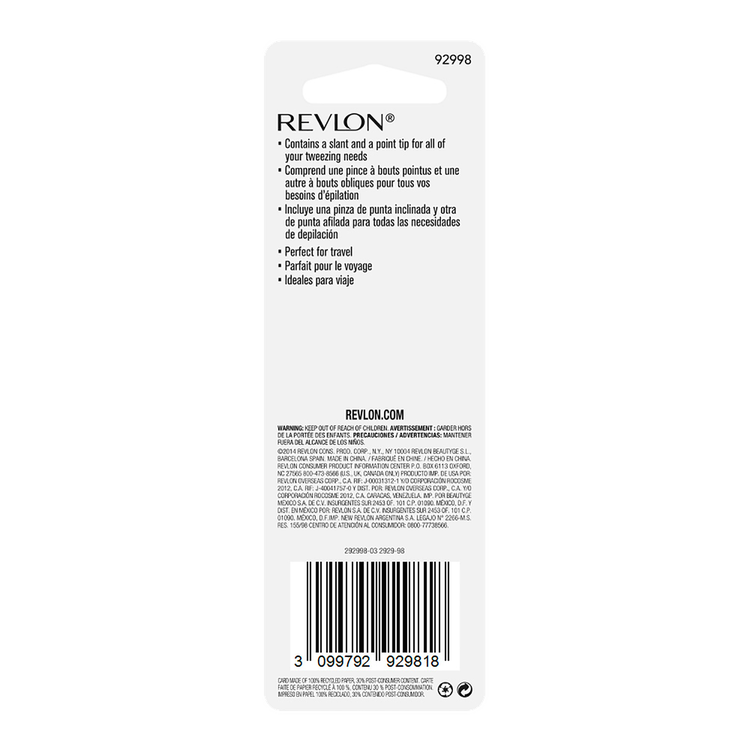 Revlon Bt Pinzas para cejas tamaño ideal para viaje