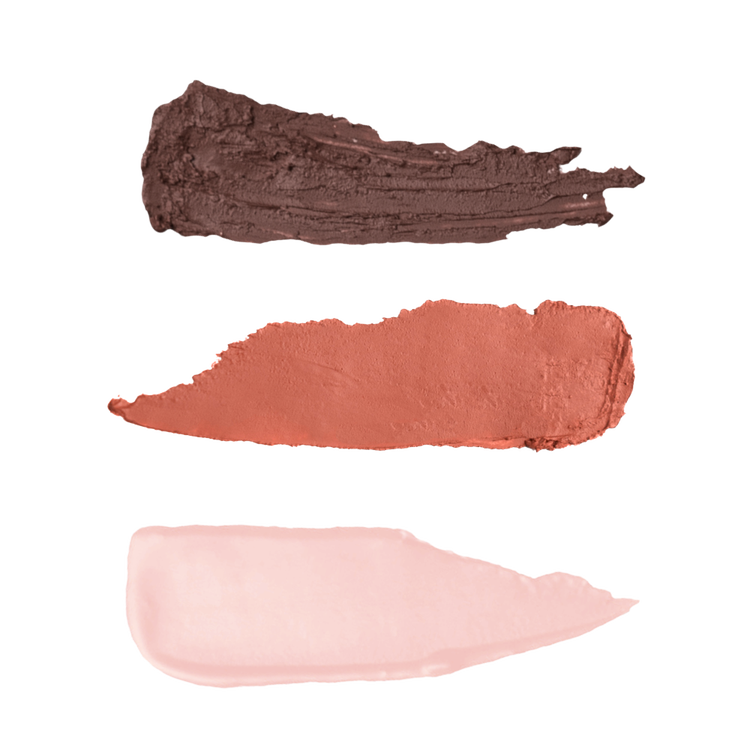 Lip Kit Larga Duración - Delineador (6 gr) + Labial (3 gr) + Iluminador (3 gr) + Estuche + Sacapuntas, Tatemado Spicy Fusilli 5 en 1