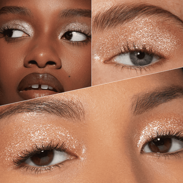 Glitterpuck Pressed Glitter for Eyes, Face + Body - Rubor en crema, con textura esponjosa