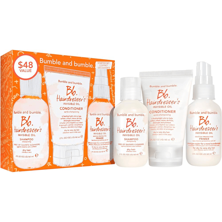 Hairdresser's Invisible Oil - Set de regalo, Shampoo + Acondicionador + Primer