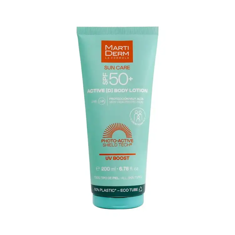 Loción Corporal Actived SPF 50+ Protector solar protege piel ante radiación solar