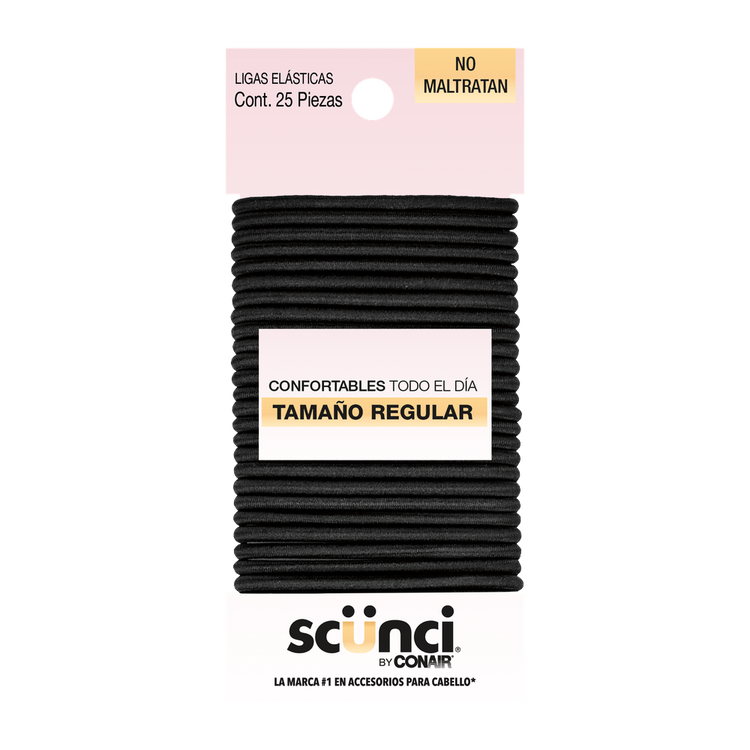 Scunci - Ligas elásticas negras libres de metal