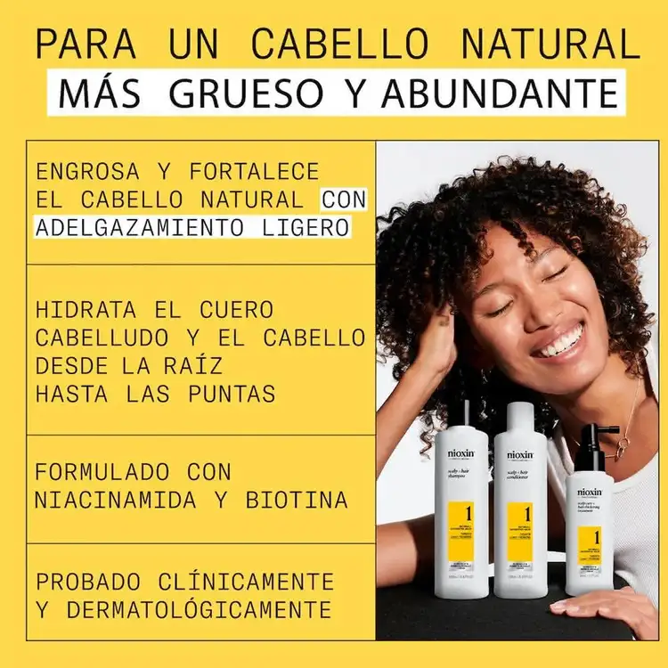 Sistema 1 - Kit, para cabello natural con adelgazamiento capilar