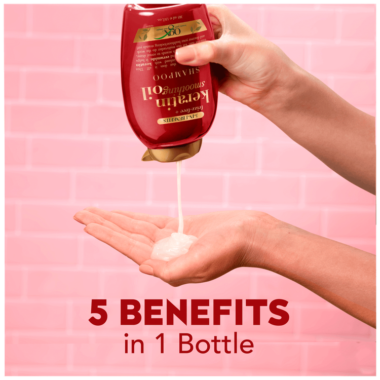 OGX Strengthening And Smooth Extra Strength Keratin Oil - Shampoo, con proteína de queratina