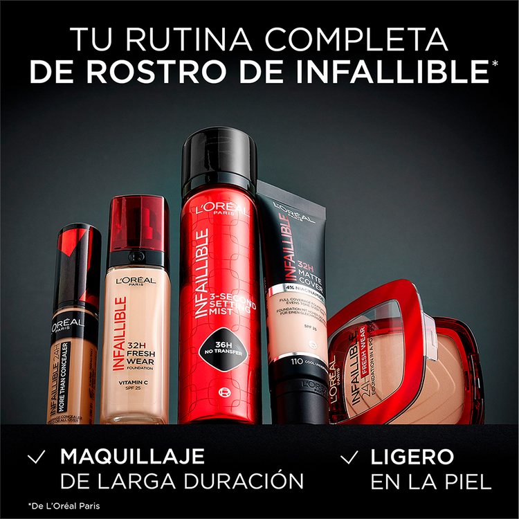 Infallible 3-Second Setting Mist Fijador de maquillaje sella maquillaje con larga duración