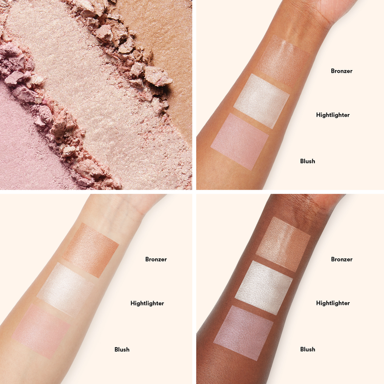 Sculpt & Glow Baked - Paleta 3 en 1 de contorno, rubor e iluminador, acabados con brillo y mate