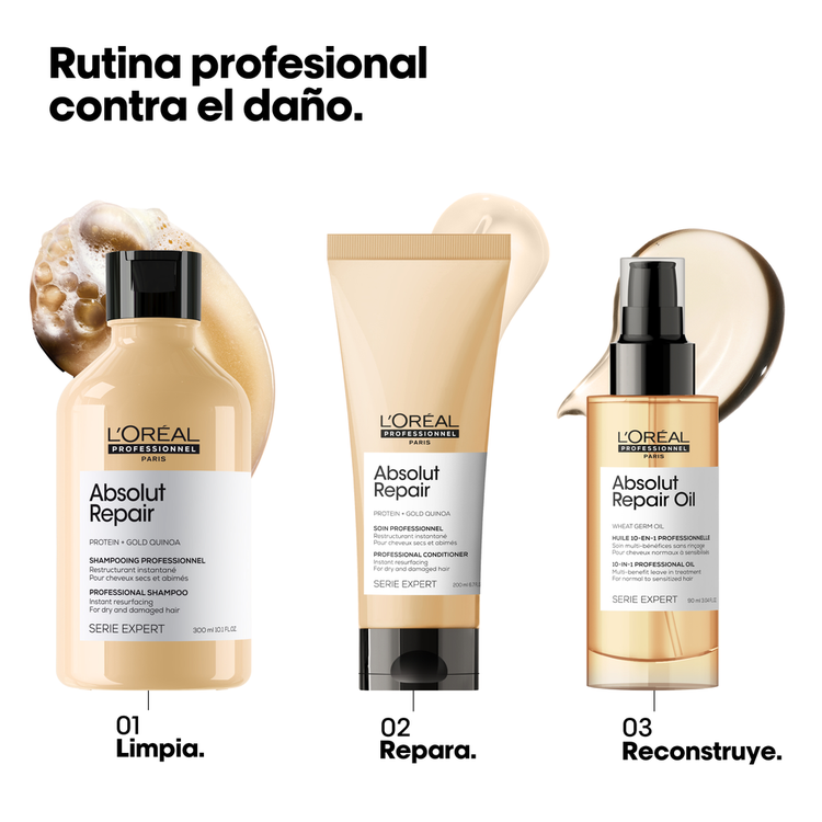 Absolut Repair Gold - Acondicionador, menos puntas abiertas y cabello resistente