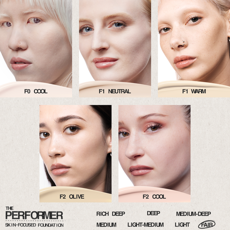 The Performer Skin-Focused Foundation - Base construible y transpirable, de cobertura media