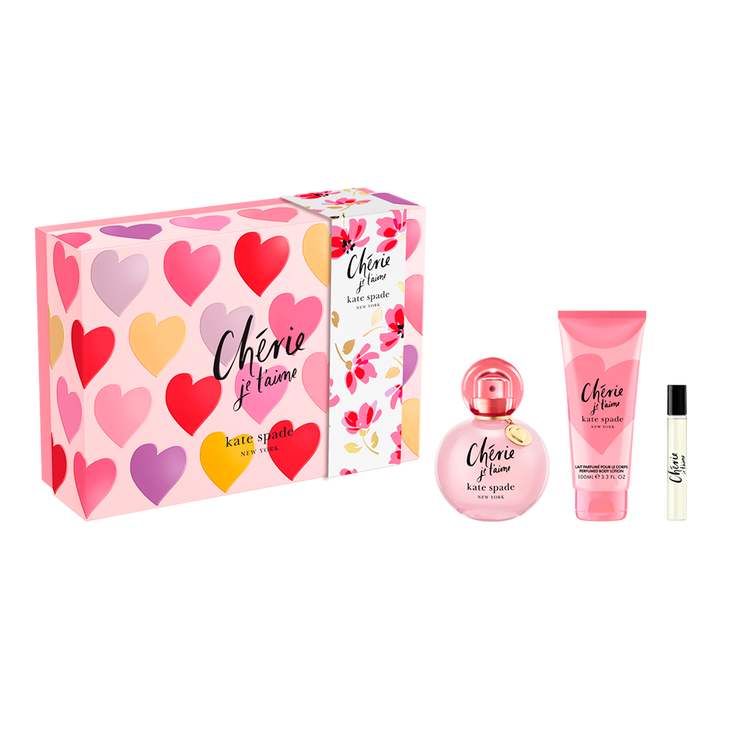 Cherié Je t'aime - Set de regalo, Eau de Parfum + Body Lotion + mini
