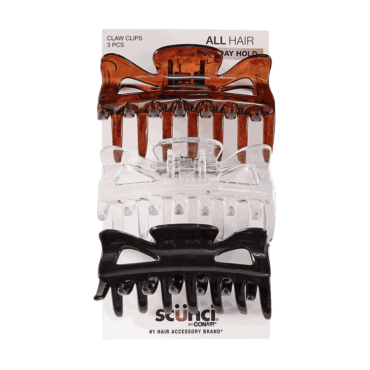 Scunci - Pinzas en tamaño grande color negro y café