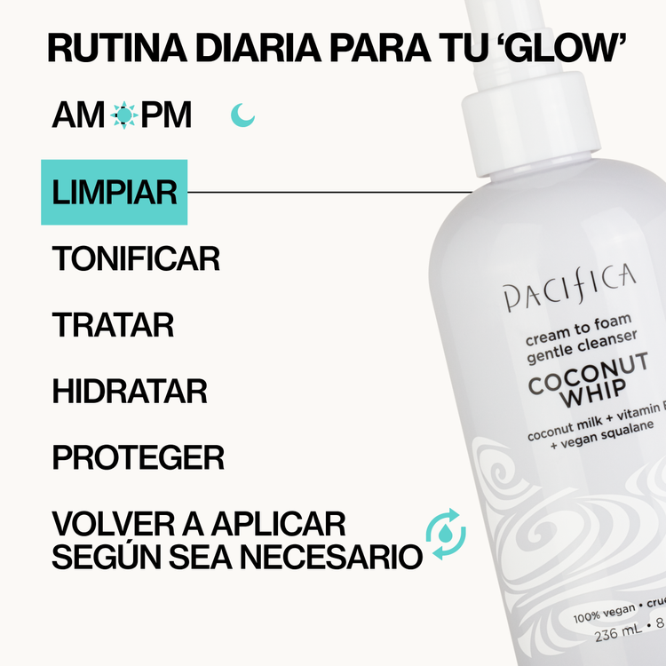 Coconut Whip Cream To Foam Limpiador facial cremoso deja la piel frscxa y suave