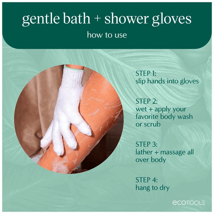 Eco Tools Gentle Cleansing Bath - Guantes corporales, para uso en ducha