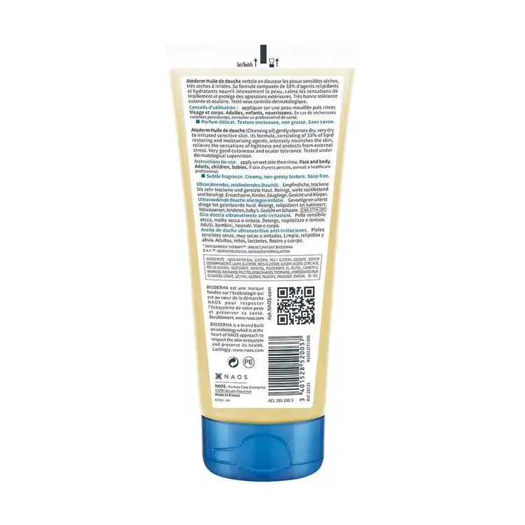 Atoderm - Aceite de ducha, humectación y confort