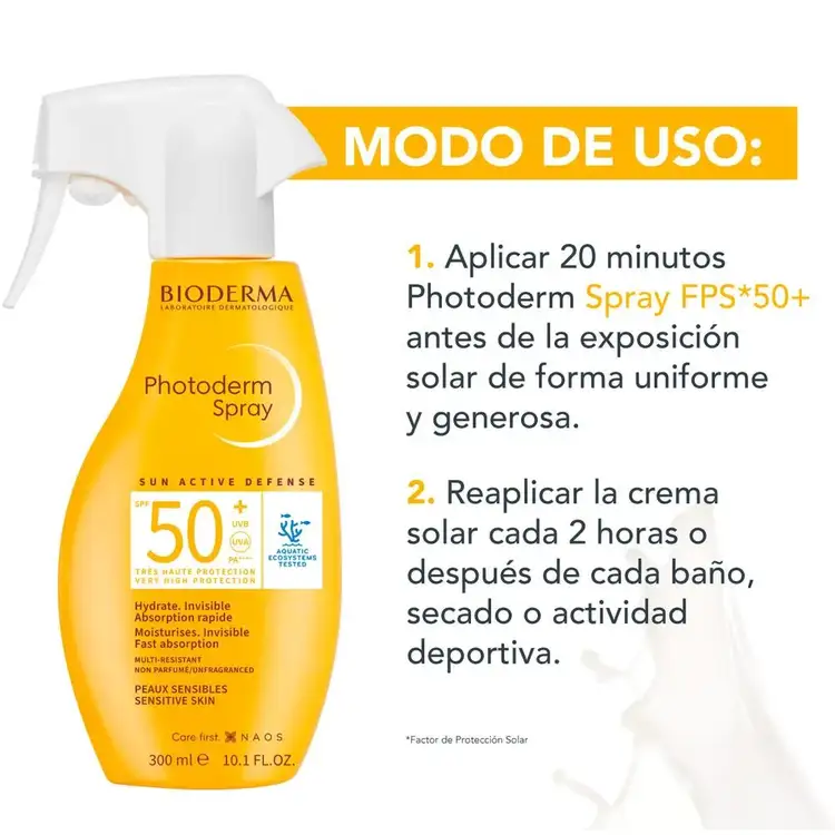 Photoderm Spray Protector solar fácil aplicación