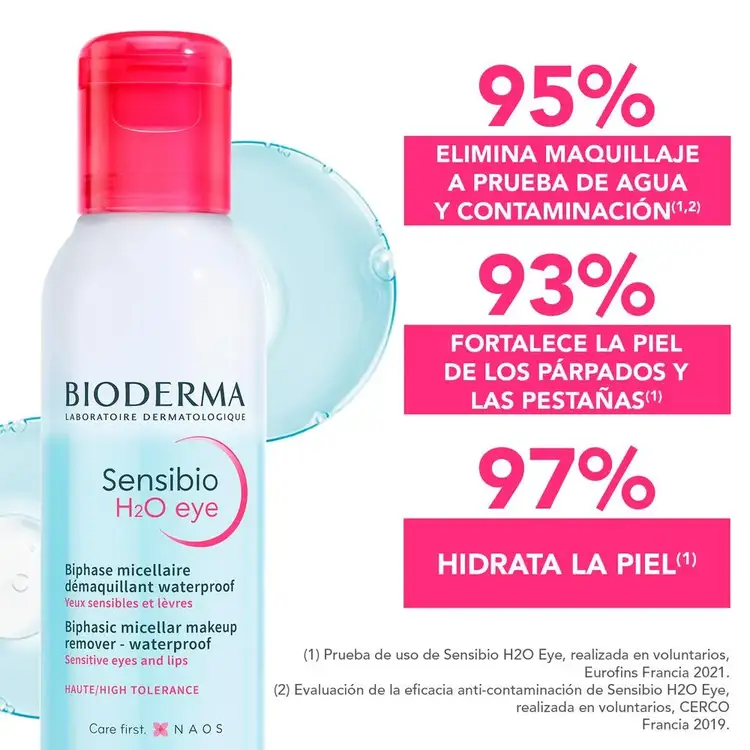 Sensibio H2O - Desmaquillante para ojos, elimina el maquillaje a prueba de agua