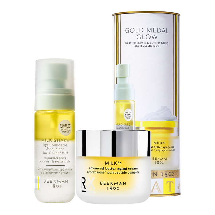 Gold Medal Glow - Set de regalo, crema Milk RX + mini toner ácido hialurónico