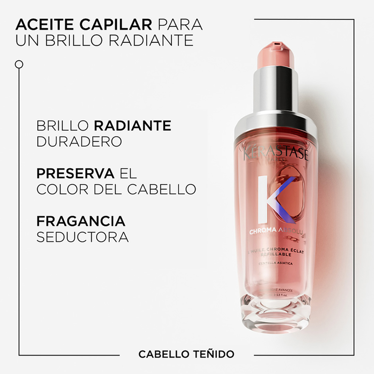 Chroma Absolu - Aceite capilar, brillo duradero para cabello con color