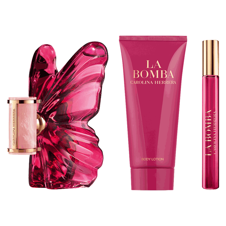 La Bomba - Set de regalo, eau de parfum 80 ml + loción corporal 100 ml + eau de parfum 10 ml