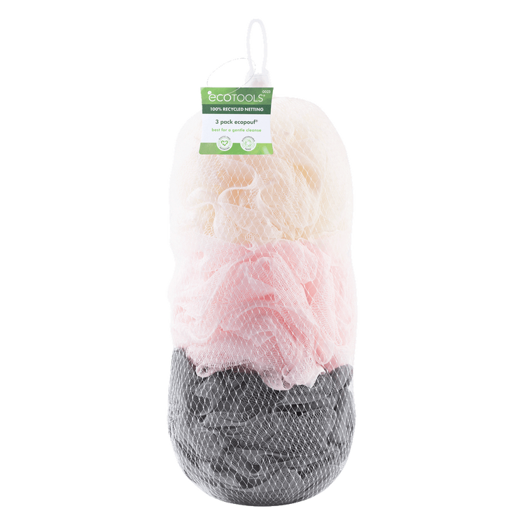 Et 3 Pack Ecopouf Set de esponjas de maquillaje 4 borlas para ducha