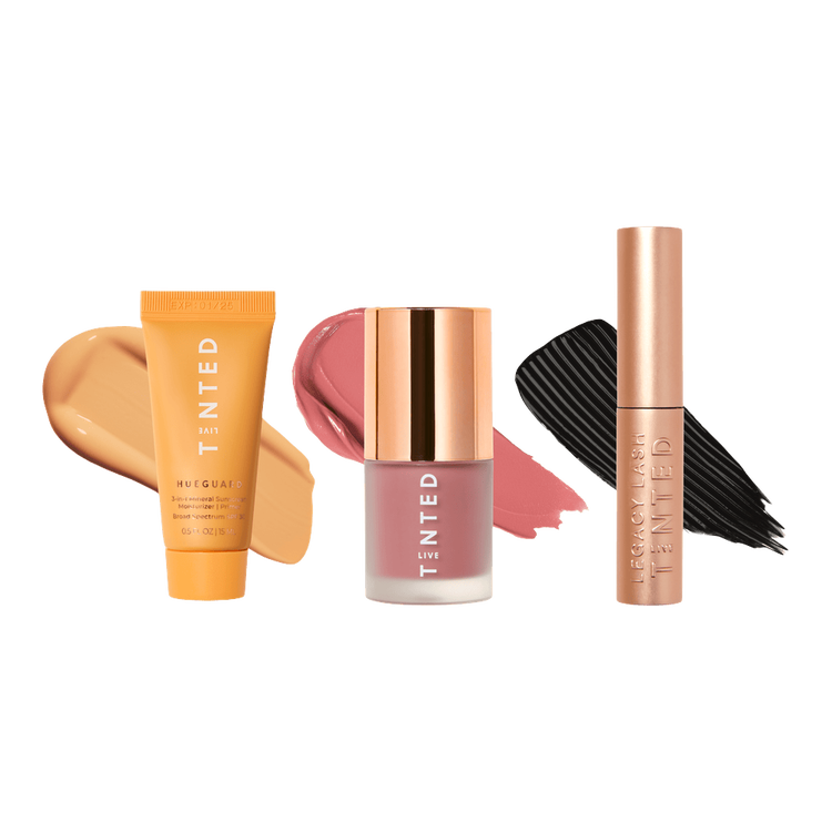 Tinty Tints - Set de minis para regalo, rubor líquido, protector solar y máscara de pestañas