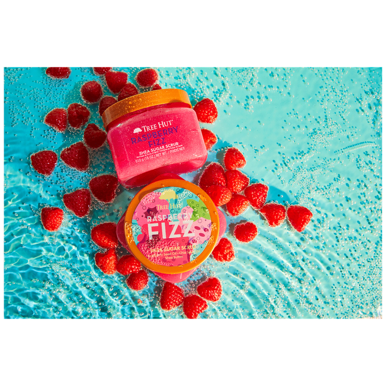 Shea Sugar Scrub Raspberry Fizz - Exfoliante corporal, deja la piel suave y tersa