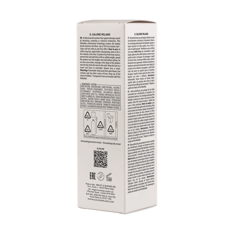 Aceite para cabello tratado