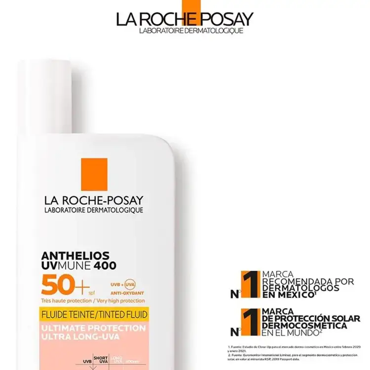 Anthelios Protector solar facial invisible con color