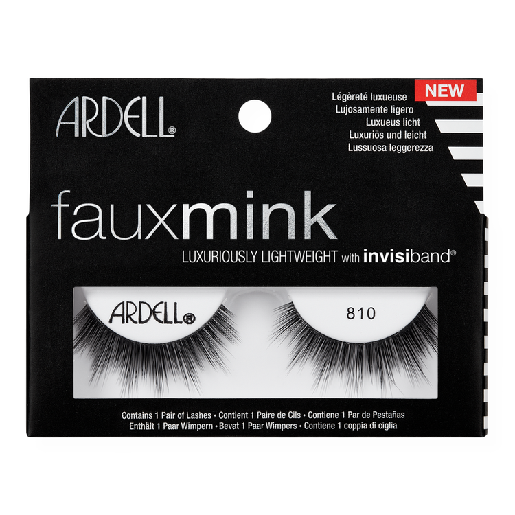 Faux Mink 810 Strip Lashes Pestañas postizas longitudes desiguales y diseño en picos.