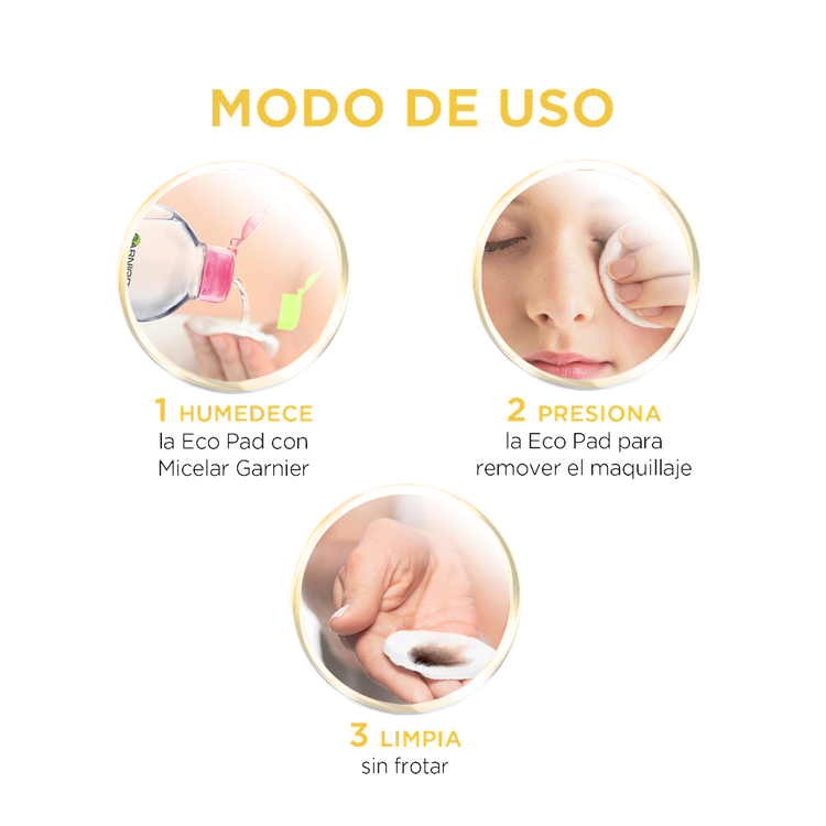 Garnier Skin Agua micelar remueve maquillaje visible