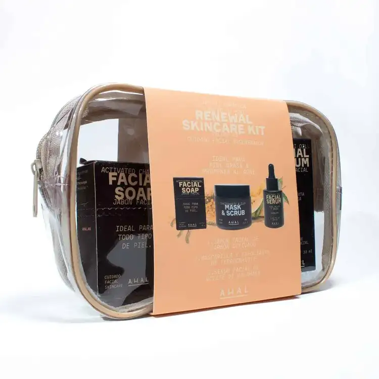 Regenerador - Set de regalo, mascarilla exfoliante + serum facial + jabón con carbón activado