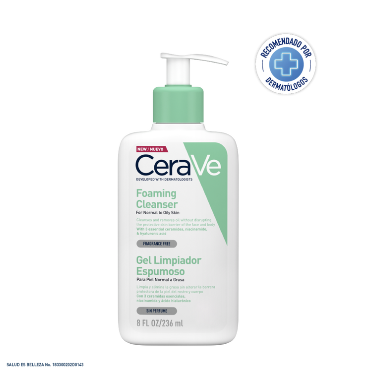 Gel limpiador espumoso, limpieza facial suave