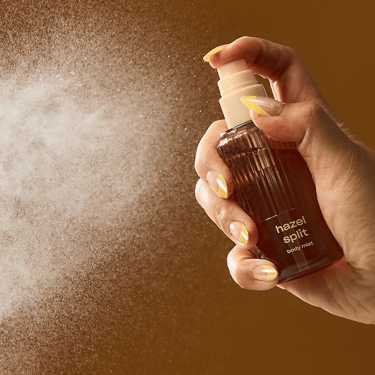 Hazel Split - Bruma corporal, tamaño de viaje y aroma afrutado