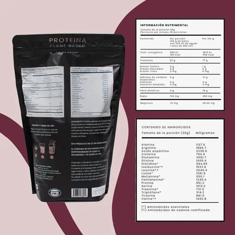 Suplemento alimenticio, con proteína completa fácil de absorber y sin lactosa