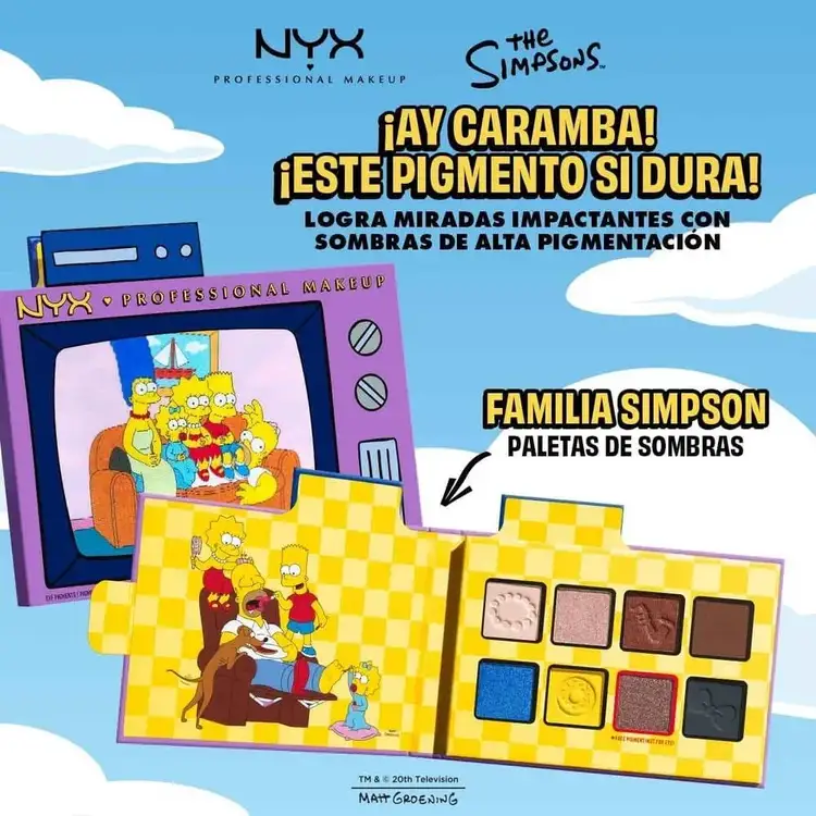 Simpsons - Eyeshadow Palette, Sombras coloridas de alta pigmentación