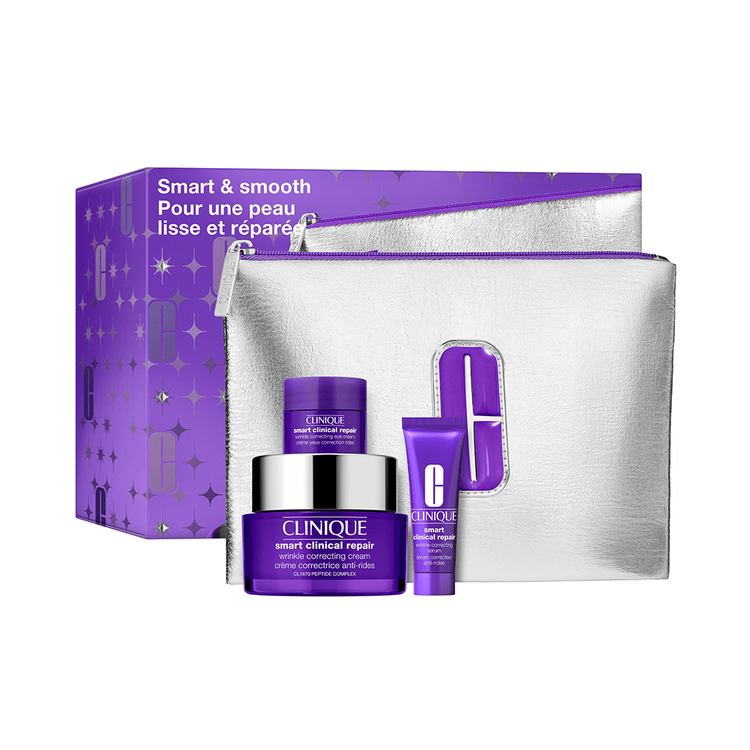 Smart Cream - Set de regalo, crema facial reafirmante + suero contorno de jos + pouch