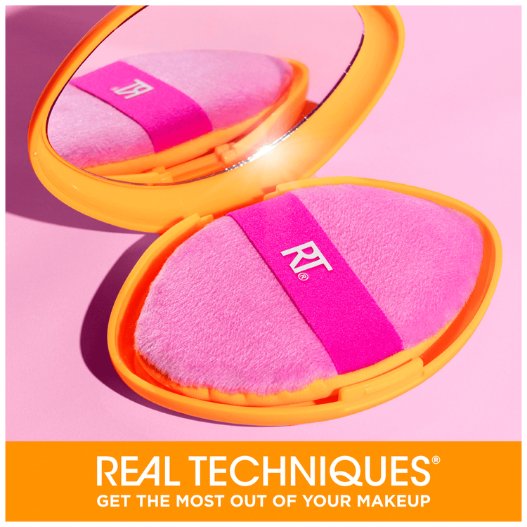 Miracle 2-In-1 Powder Puff + Travel Case - Esponja de maquillaje con estuche de viaje