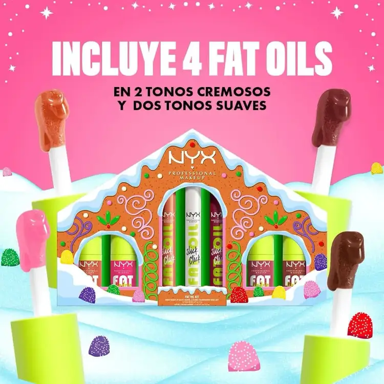 Gingerbaddie - Kit Fat Oil + Slick Click, set edición limitada con aceite labial y bálsamos labiales