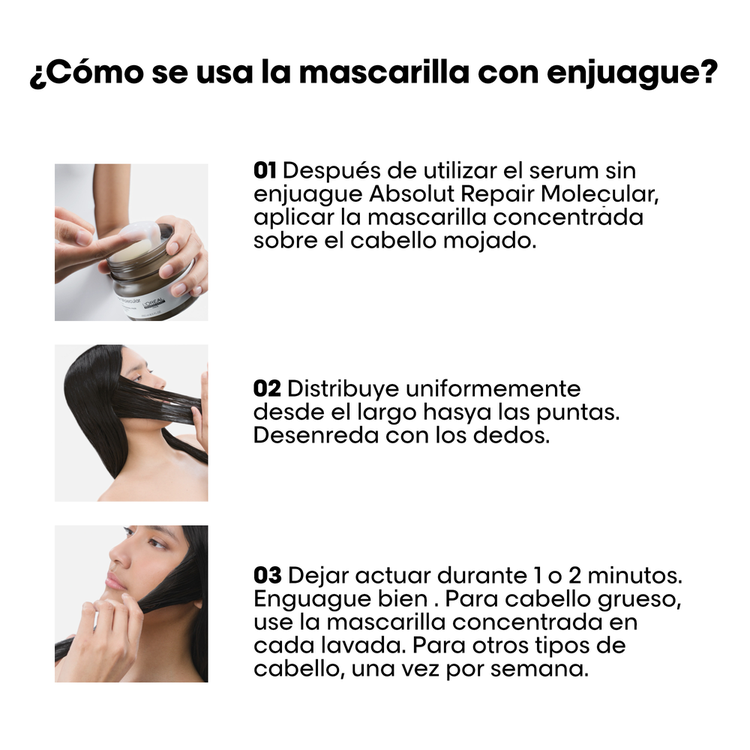 Absolut Repair Molecular - Mascarilla, fortalece, repara y reduce quiebre