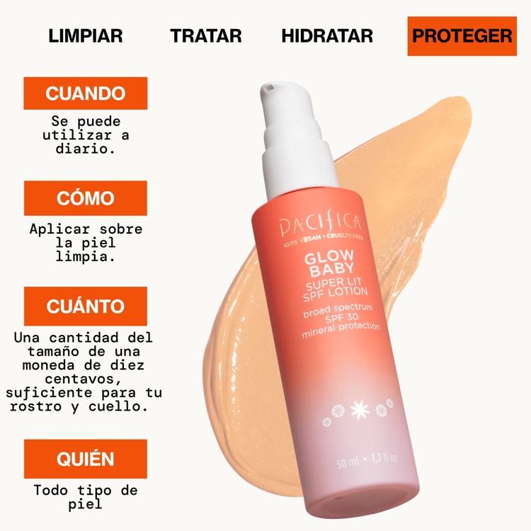 Glow Baby Super Lit SPF 30 - Loción facial, protección solar mineral
