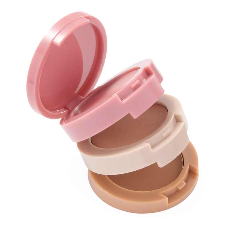 Cheek Squad - Paleta de rubor, bronceador e iluminador, fórmula ligera y cremosa