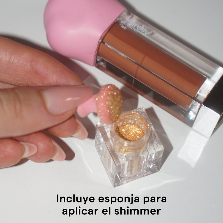 Gloss + Shimmer - Brillo labial y brillos sueltos, hidratante