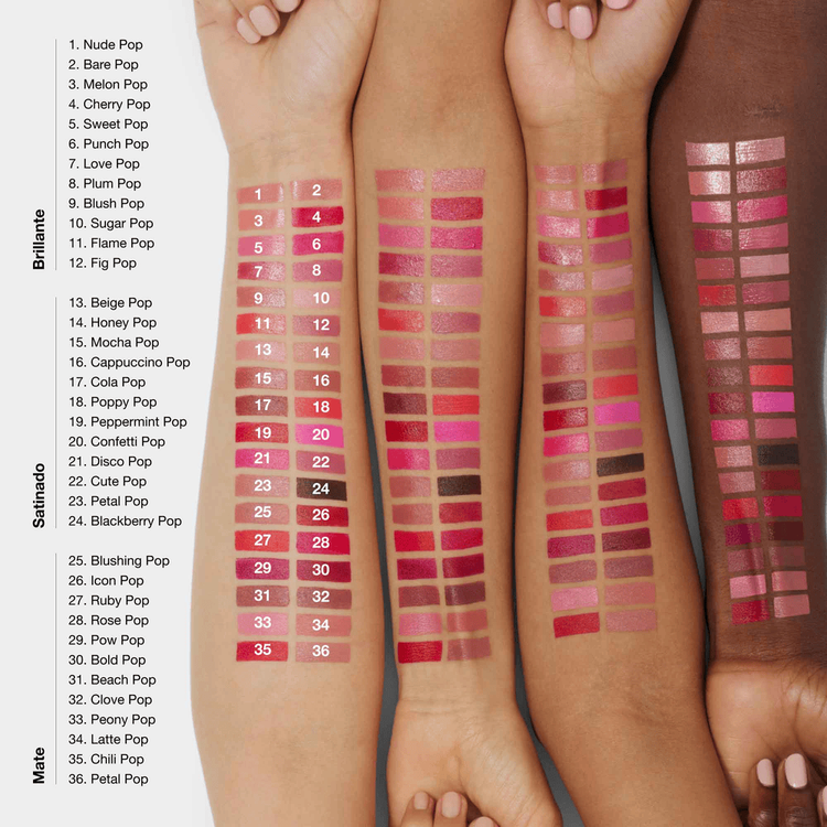 Pop Longwear Lipstick Sattin - Labial, color intenso que favorece la tonalidad de tu piel