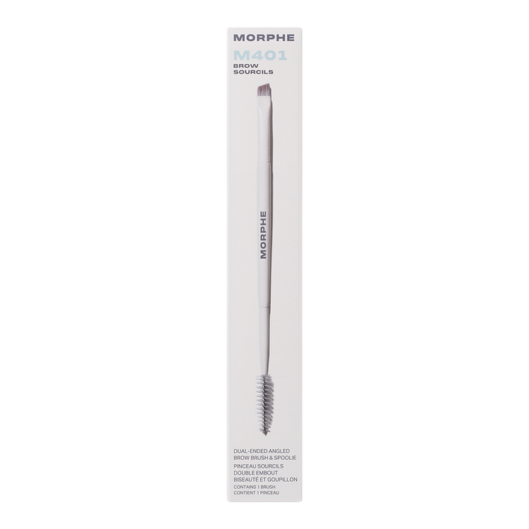 M401 Dual-Ended Angled Brocha y carrete para ceja acabado suave