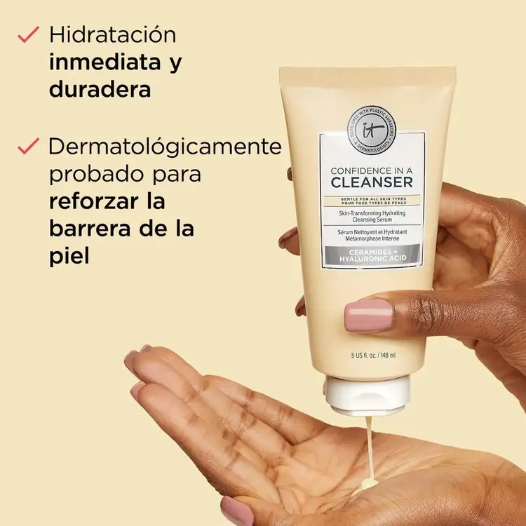 Confidence In A Cleanser Limpiador facial elimina maquillaje y fps, refuerza la barrera