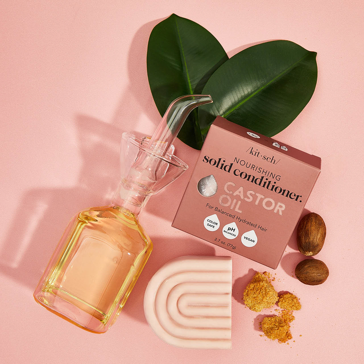 Castor Oil Nourishing Solid Barra acondicionadora nutre y fortalece el cabello